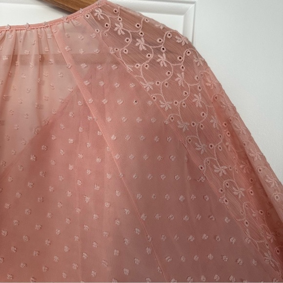 Est. 1946 Flowy Boho Pink Polka Dot Floral Tunic Top - Picture 3 of 7